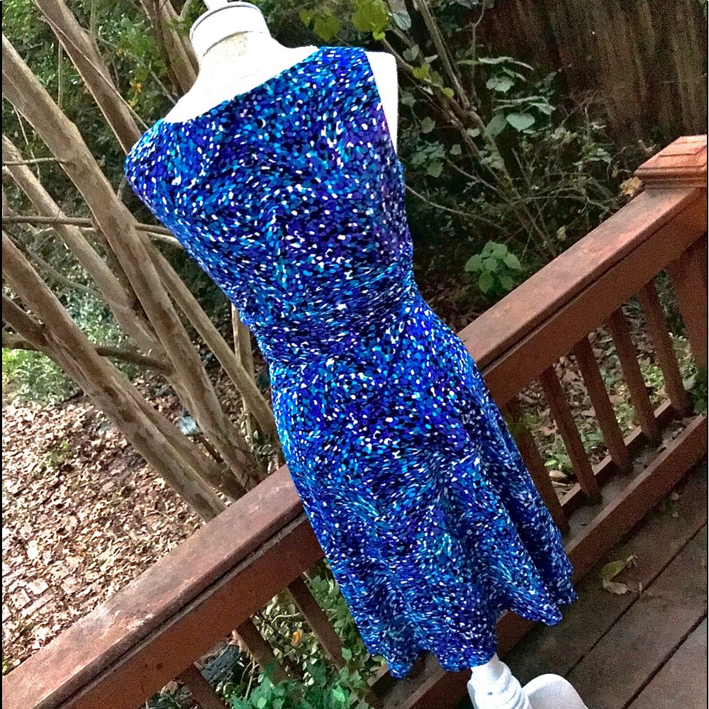 Eliza J Fit & Flare Multi-Print Dress - Picture 8 of 10